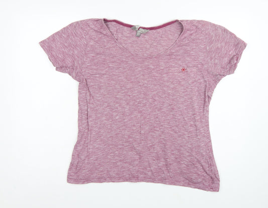 Mountain Warehouse Women Pink UK 14 V-Neck Raglan Pocket T-Shirt