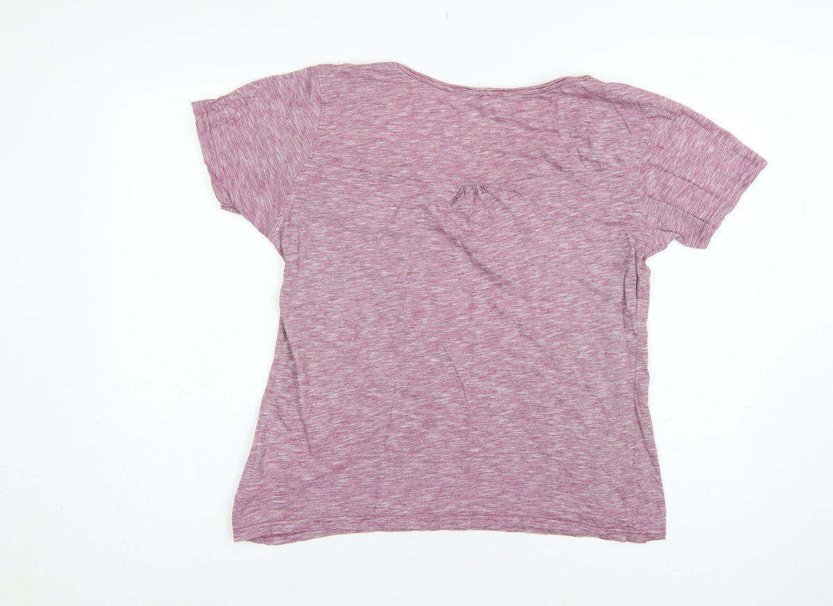 Mountain Warehouse Women Pink UK 14 V-Neck Raglan Pocket T-Shirt