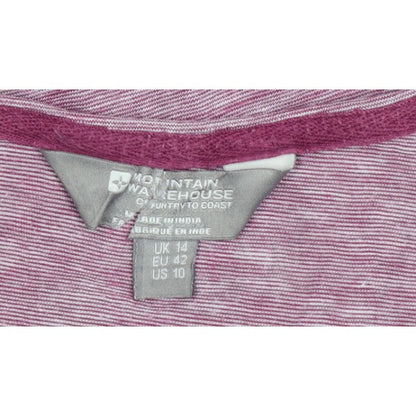 Mountain Warehouse Women Pink UK 14 V-Neck Raglan Pocket T-Shirt