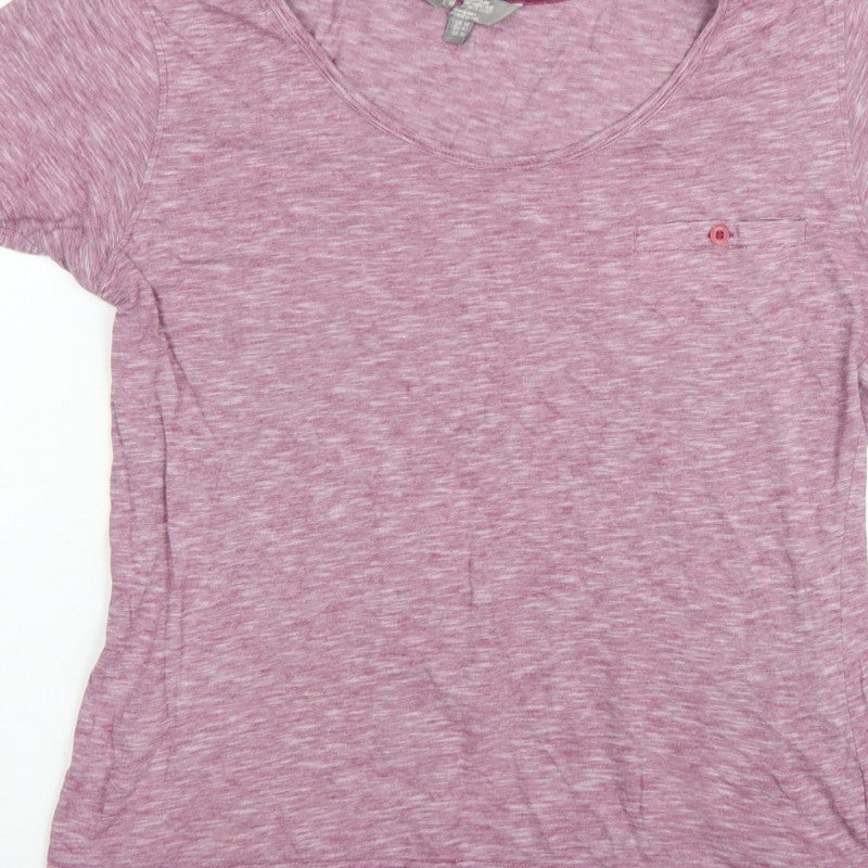 Mountain Warehouse Women Pink UK 14 V-Neck Raglan Pocket T-Shirt