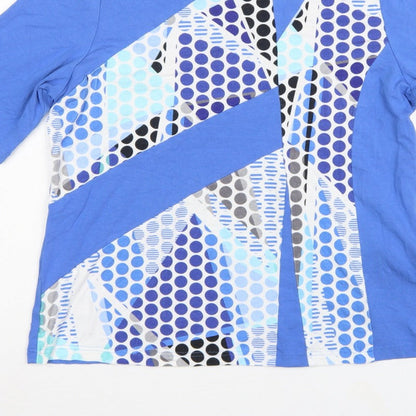Barbara Lebek Women’s Blue UK 16 Polka Dot 3/4 Sleeve Stretch T-Shirt