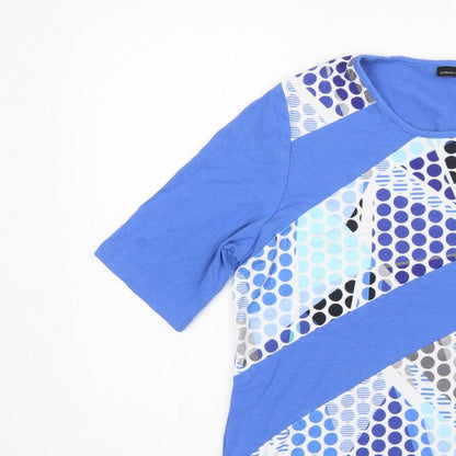 Barbara Lebek Women’s Blue UK 16 Polka Dot 3/4 Sleeve Stretch T-Shirt