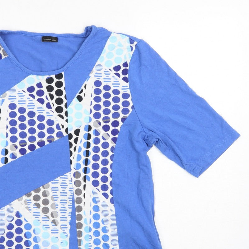 Barbara Lebek Women’s Blue UK 16 Polka Dot 3/4 Sleeve Stretch T-Shirt