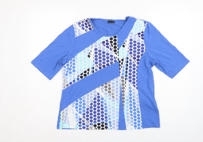 Barbara Lebek Women’s Blue UK 16 Polka Dot 3/4 Sleeve Stretch T-Shirt