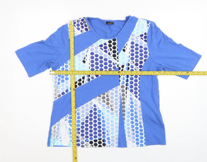 Barbara Lebek Women’s Blue UK 16 Polka Dot 3/4 Sleeve Stretch T-Shirt