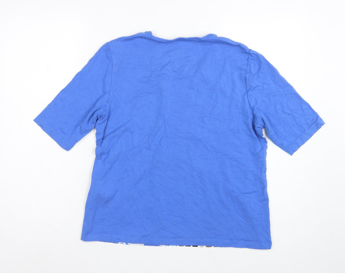 Barbara Lebek Women’s Blue UK 16 Polka Dot 3/4 Sleeve Stretch T-Shirt