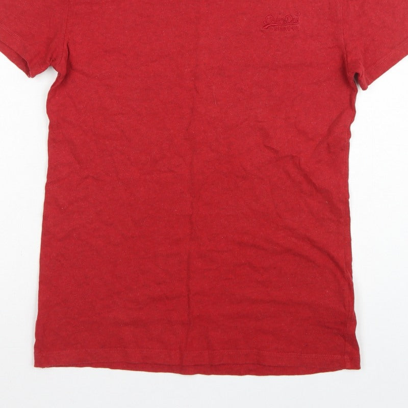 Superdry Men’s Red XS Crew Neck Logo Short Sleeve Cotton T-Shirt