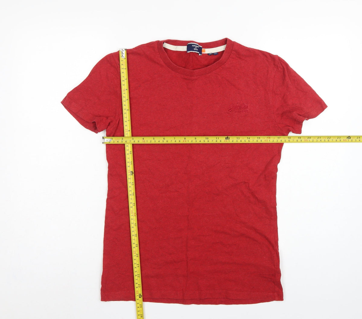 Superdry Men’s Red XS Crew Neck Logo Short Sleeve Cotton T-Shirt