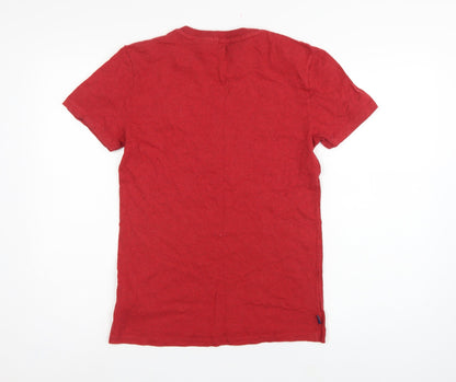 Superdry Men’s Red XS Crew Neck Logo Short Sleeve Cotton T-Shirt