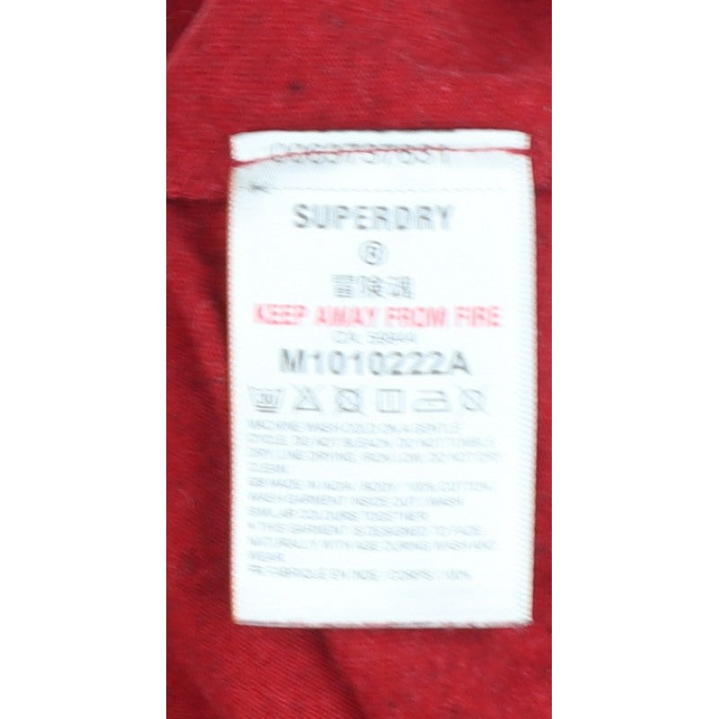Superdry Men’s Red XS Crew Neck Logo Short Sleeve Cotton T-Shirt