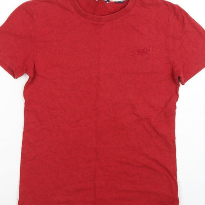 Superdry Men’s Red XS Crew Neck Logo Short Sleeve Cotton T-Shirt