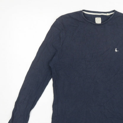 Jack Wills Men's Blue XS Waffle Knit Long Sleeve Pyjama Top