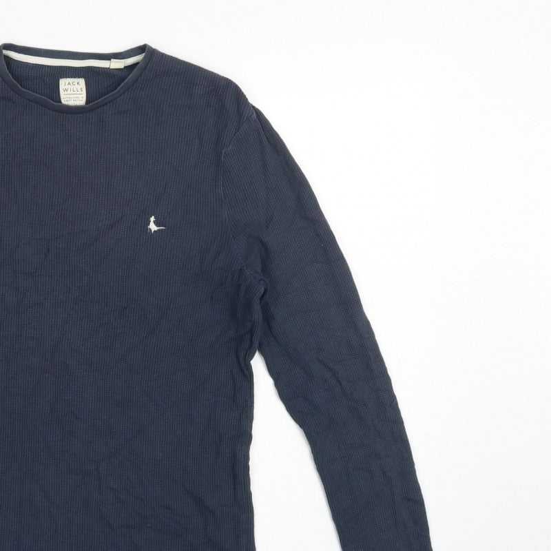 Jack Wills Men's Blue XS Waffle Knit Long Sleeve Pyjama Top