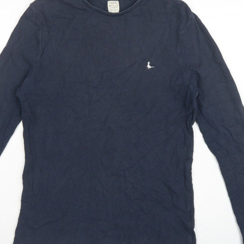 Jack Wills Men's Blue XS Waffle Knit Long Sleeve Pyjama Top