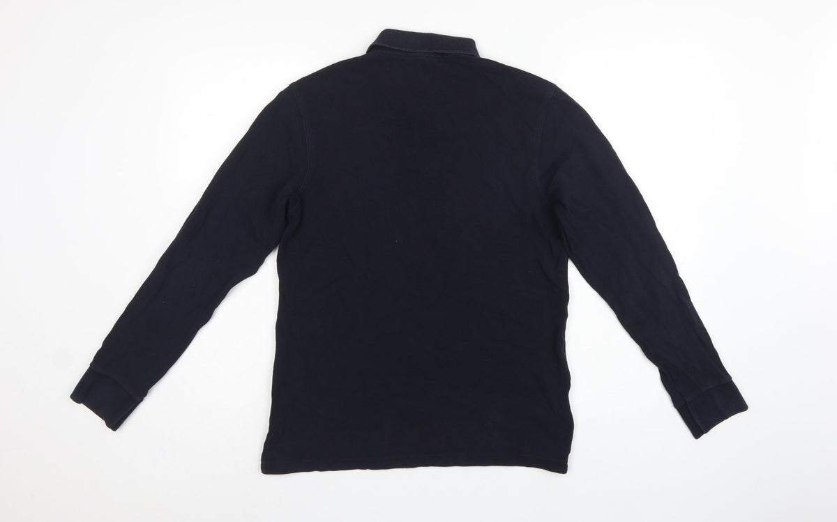 Fred Perry Teens Black L Long Sleeve Cotton Logo Polo Shirt