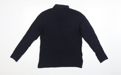 Fred Perry Teens Black L Long Sleeve Cotton Logo Polo Shirt