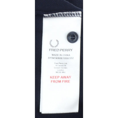 Fred Perry Teens Black L Long Sleeve Cotton Logo Polo Shirt
