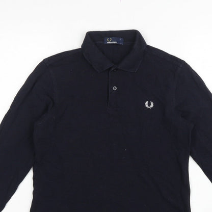 Fred Perry Teens Black L Long Sleeve Cotton Logo Polo Shirt