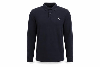 Fred Perry Teens Black L Long Sleeve Cotton Logo Polo Shirt