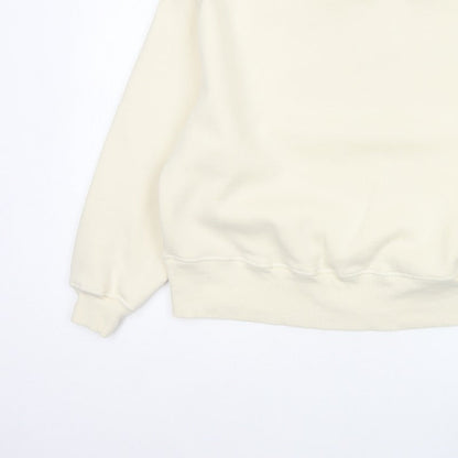 Autograph Women Ivory L Relaxed Crew Neck Pullover Sweatshirt