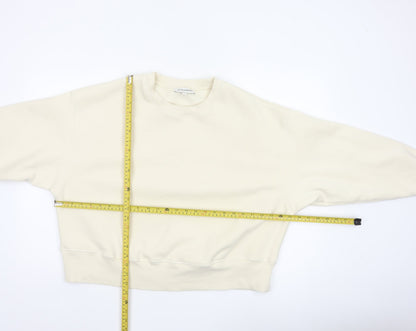 Autograph Women Ivory L Relaxed Crew Neck Pullover Sweatshirt