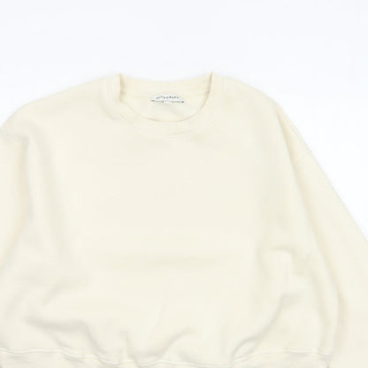 Autograph Women Ivory L Relaxed Crew Neck Pullover Sweatshirt