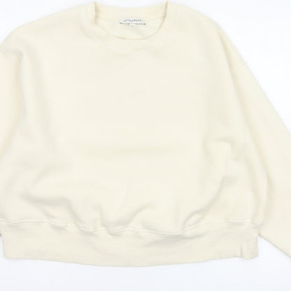Autograph Women Ivory L Relaxed Crew Neck Pullover Sweatshirt