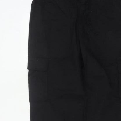 Marks & Spencer Men Black Large Cargo Jogger Trousers Elastic Waist