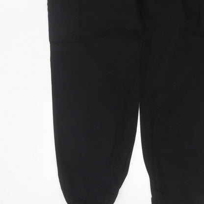 Marks & Spencer Men Black Large Cargo Jogger Trousers Elastic Waist
