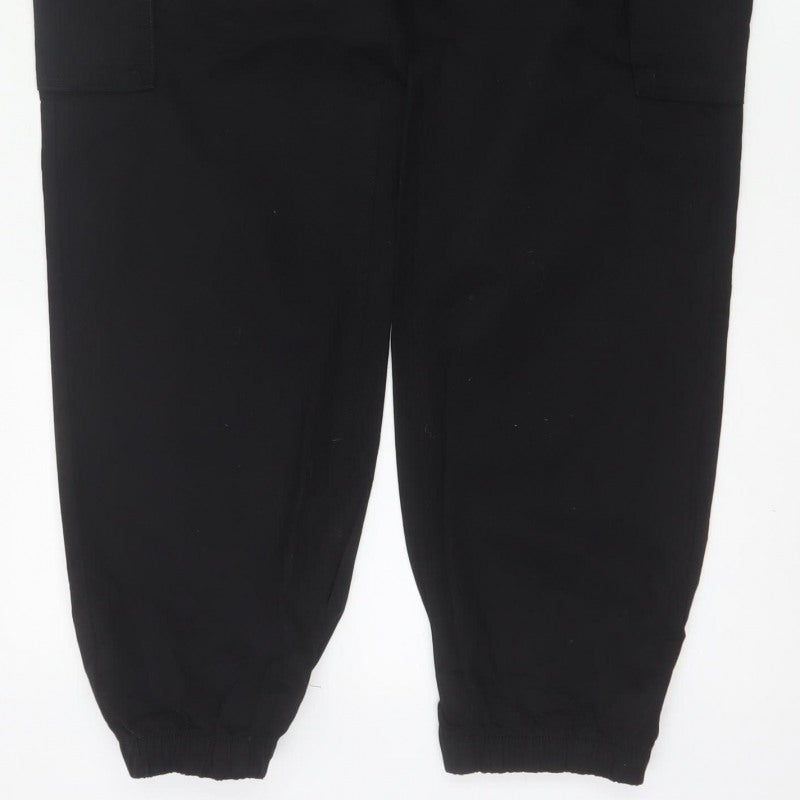 Marks & Spencer Men Black Large Cargo Jogger Trousers Elastic Waist