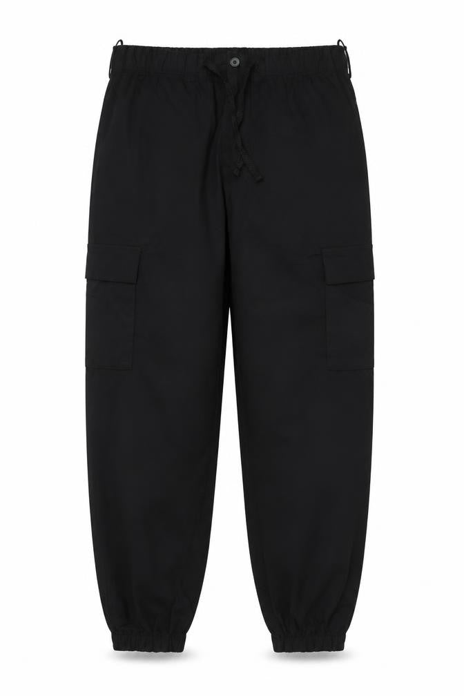 Marks & Spencer Men Black Large Cargo Jogger Trousers Elastic Waist