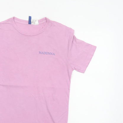 H&M Men's Pink XS Madonna True Blue 80s Graphic Print T-Shirt