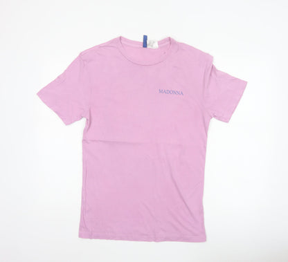 H&M Men's Pink XS Madonna True Blue 80s Graphic Print T-Shirt