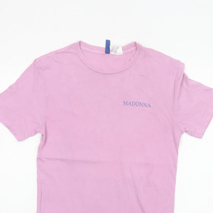 H&M Men's Pink XS Madonna True Blue 80s Graphic Print T-Shirt