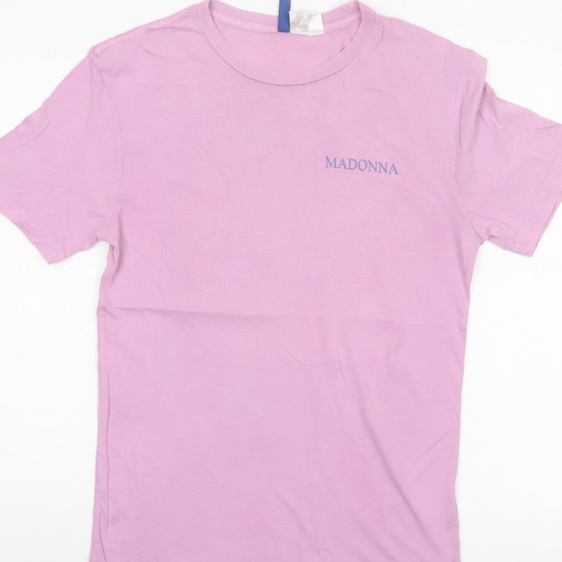 H&M Men's Pink XS Madonna True Blue 80s Graphic Print T-Shirt