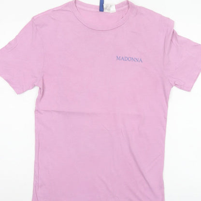 H&M Men's Pink XS Madonna True Blue 80s Graphic Print T-Shirt