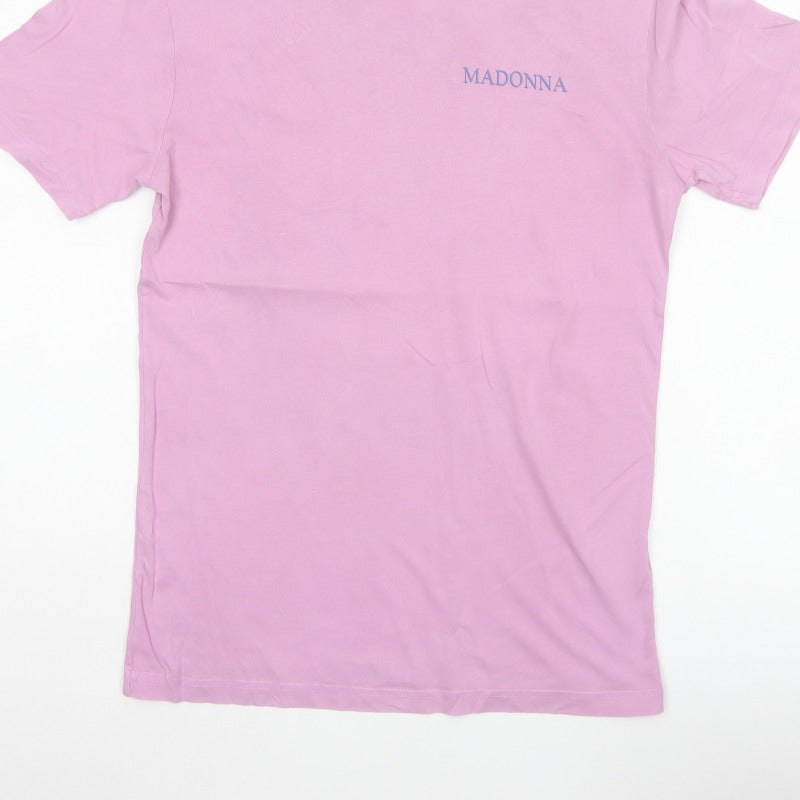 H&M Men's Pink XS Madonna True Blue 80s Graphic Print T-Shirt