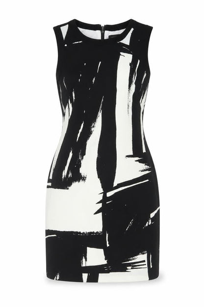 Banana Republic Women Black White UK 8 Sleeveless Sheath Dress