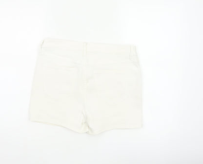Marks and Spencer Women White UK 12 Denim Stretch 5-Pocket Shorts