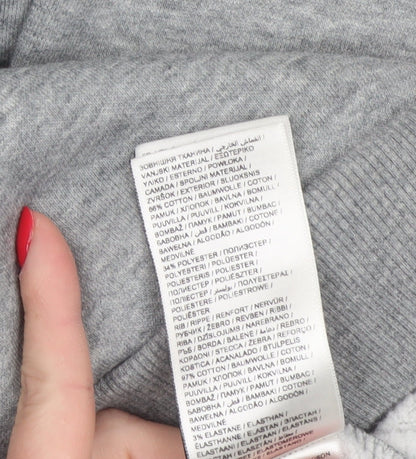 Puma Men's Grey L Pullover Hoodie Logo Graphic Print Kangaroo Pocket