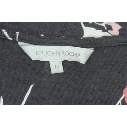 RJR John Rocha Women’s Black Pink Floral Jersey Cowl Neck Top UK 12