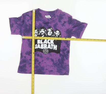 Rock Off Unisex Kids Purple Black Sabbath Graphic T-Shirt 7-8 Years