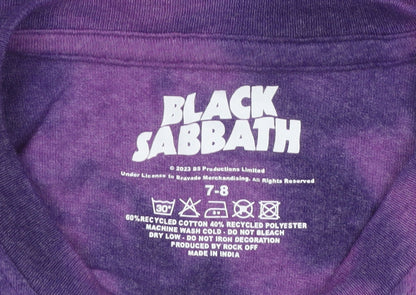 Rock Off Unisex Kids Purple Black Sabbath Graphic T-Shirt 7-8 Years