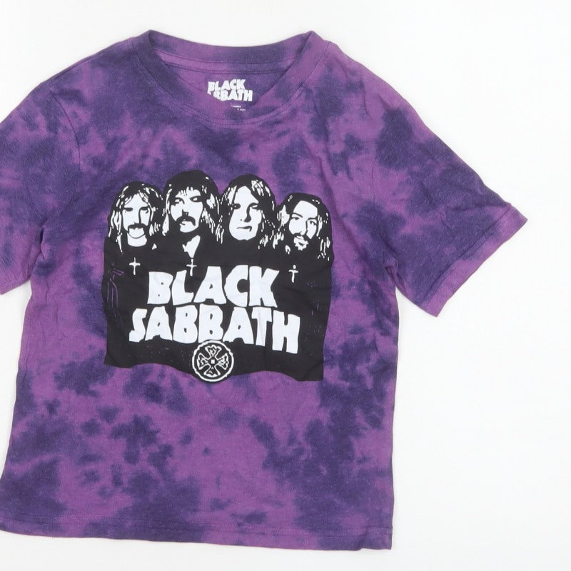 Rock Off Unisex Kids Purple Black Sabbath Graphic T-Shirt 7-8 Years