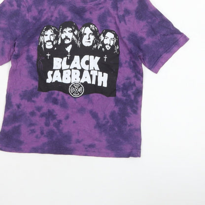 Rock Off Unisex Kids Purple Black Sabbath Graphic T-Shirt 7-8 Years