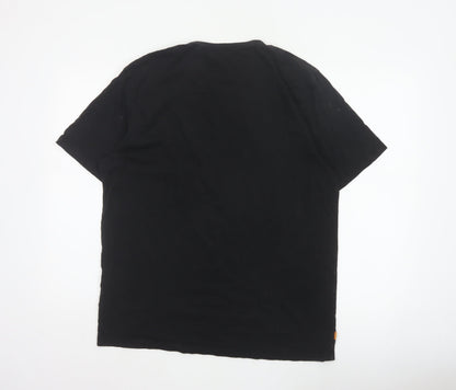 Timberland Men’s Black L Logo Graphic Print Crew Neck Cotton T-Shirt