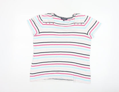 Maine New England Women’s Multicoloured Striped Cotton T-Shirt UK 16