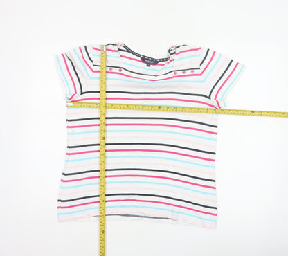 Maine New England Women’s Multicoloured Striped Cotton T-Shirt UK 16