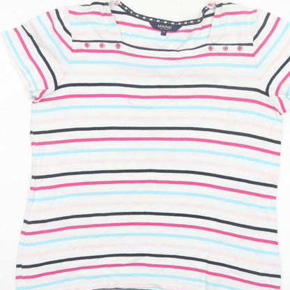 Maine New England Women’s Multicoloured Striped Cotton T-Shirt UK 16