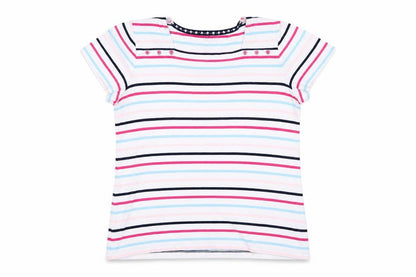 Maine New England Women’s Multicoloured Striped Cotton T-Shirt UK 16
